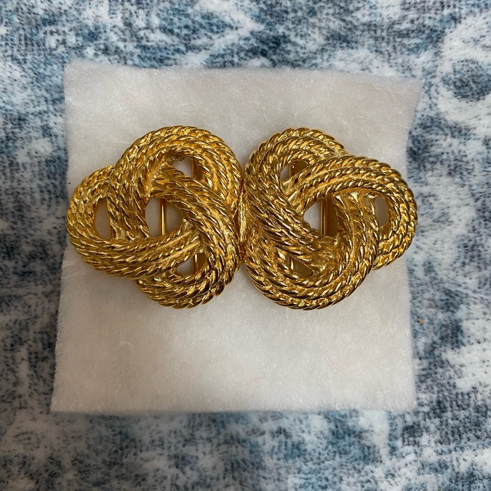 Vintage Luxurious Goldtone Rope Knot Women's Belt Buckle (belt not included!)